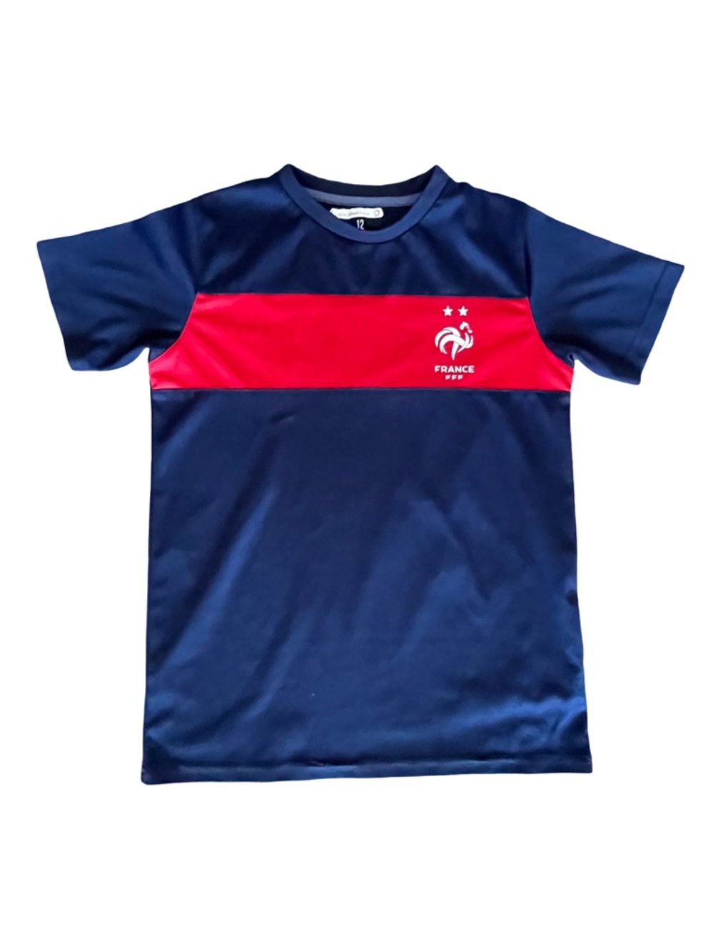 Weeplay France FFF Youth Soccer Jersey Navy Red Athletic Shirt